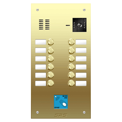 6812/08 12 button Brass video panel, prox., name win. size D