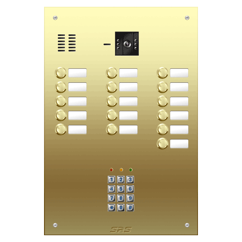 6816/05 16 button Brass video panel, keypad, name win. size D4