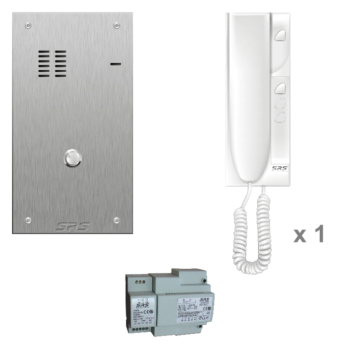 K4101S 01 way audio entry kit c/w s. steel VR engravable panel surf