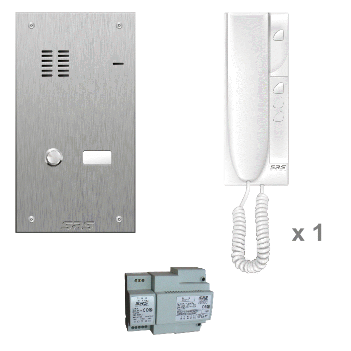 K4201 01 way audio entry kit c/w s. steel VR name window panel flu