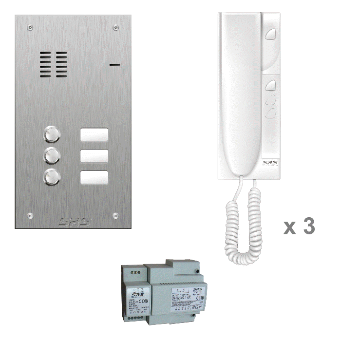 K4203S 03 way audio entry kit c/w s. steel VR name window panel sur