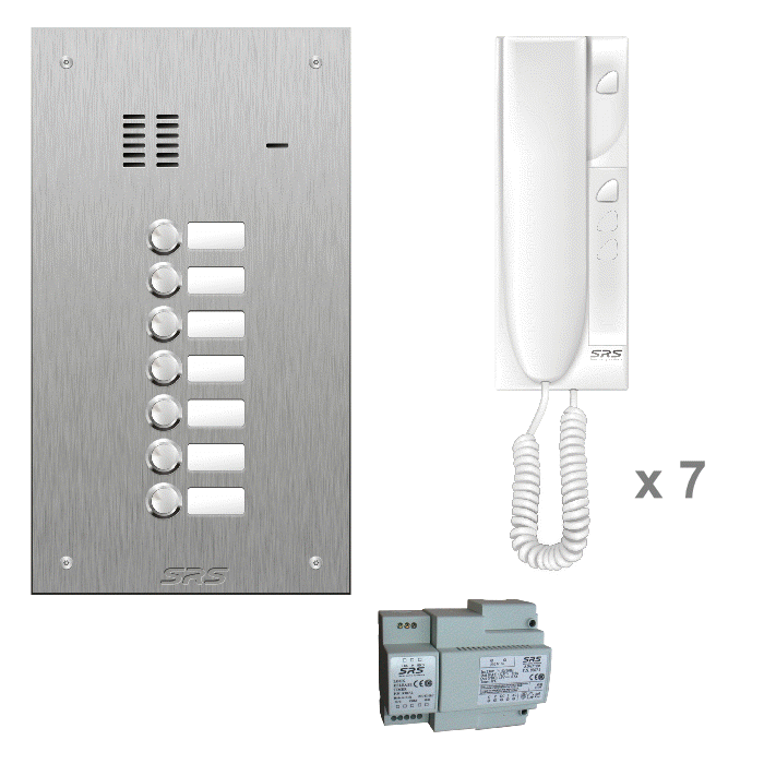 K4408S 08 way audio entry kit c/w s. steel VR name window panel sur