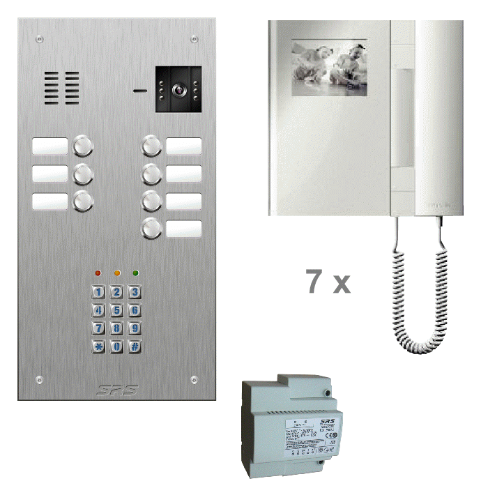 K4807/05 07 monitor kit - s/steel panel, keypad & T-line monitors